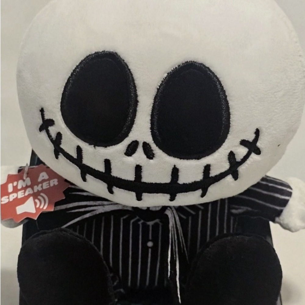 Skeleton Plush Speaker Toy - Black and White